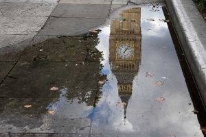 Reflection of Big Ben, London