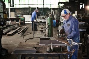 Steel worker in Millvale, Pennsylvania