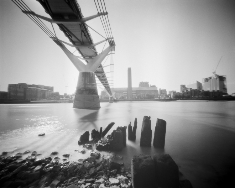 River Thames towards Tate Modern, 4x5 Pinhole Fomapan 100
