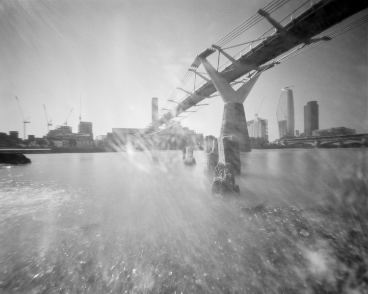 River Thames towards Tate Modern,  4x5 Pinhole Fomapan 100