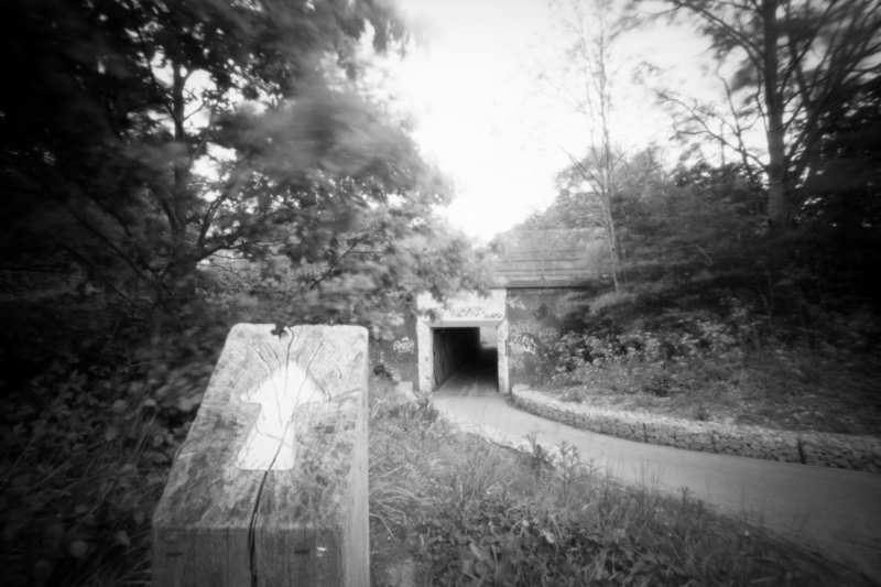 Subway under the roundabout, Ondu Pinhole Ilford PanF+ ositive