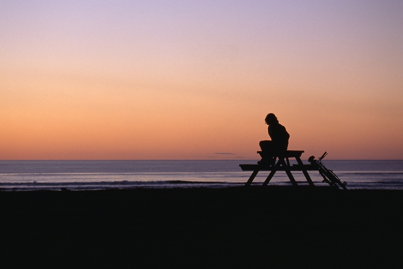 Cyclist at Sunset