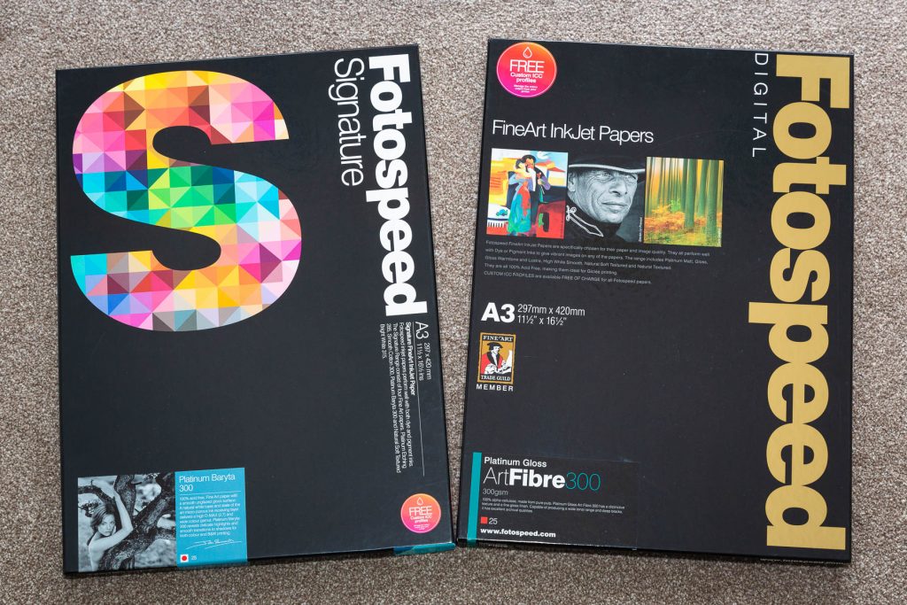 Fotospeed Fineart Inkjet Paper boxes