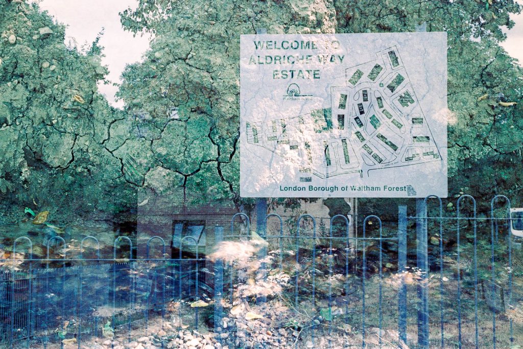 Aldriche Way Estate and the River Ching, an in camera double exposures